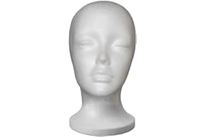 HOVEELUTY Cabeza De Peluca, Soporte De Peluca, Cabeza De Maniquí Para Pelucas, Cabeza De Poliestireno, Cabeza De Espuma De Poliestireno Cabeza De Maniquí Exhibición De Peluca Cabeza De Espuma Cabeza De