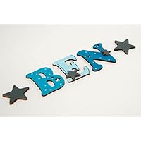 Holzbuchstaben für die Kinderzimmertür. Tolle Kinderzimmerdekoration. Handbemaltes Unikat. Als Wunschname individualisierbar