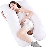 Kis Y Oreiller De Grossesse en Forme De U Oreiller De Maternité avec Design Détachable Oreiller De Corps Multiposition Soutien pour Les Douleurs dans La Nuque Et Le Ventre,Blanc