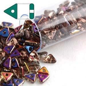 Magic Orchid Czech Glass Sead Tri Beads 4.6mm Tryangle 1.3mm Thick Approx 9 Gram Tube by Czech Tri Beads