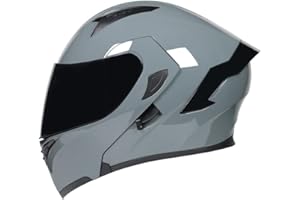 Woljay Casco Moto Modulare Integrato apribile Parasole caschi Doppia Visiera per uomo donna Scooter Adulto DOT ECER22-05