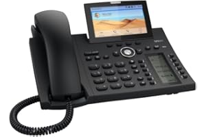Snom D385N IP Telefon, SIP Tischtelefon, 4,3" TFT-Farbdisplay 480 x 272 Pixel, 12 SIP-Identitäten, Sensorhakenschalter,USB, 48 selbstbeschriftende Schlüssel (12 physische), Schwarz, 00004600
