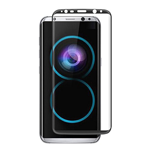 coscod Galaxy S8 gehärtetem Glas Displayschutzfolie 3D Full Deckung Samsung S8 Displayschutzfolie SHIELD Gebogene Kante alle rund 3D Schützen [schwarz] für S8, 9H + Härte - 8