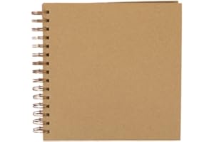 Craftelier - Album ad anelli in carta kraft marrone da 20,3 x 20,3 cm, per scrapbooking e progetti di artigianato, 30 fogli colorati Kraft con un peso di 190 g | Anello a spirale in bronzo vintage