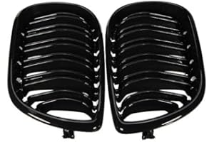 Viviance Double Line Grille Gloss Black Frontgrills kompatibel mit BMW E46 4-DOOR 3 Series 02-04