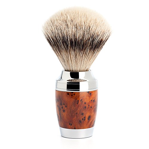 Mühle Shaving brush, silvertip badger, handle material thuja grain wood - STYLO