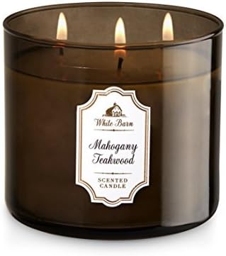 Bath & Body Works, White Barn 3-Wick Candle, Mahogany Teakwood by White Barn Candle