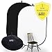 Price comparison product image Black / White Backdrop/Background | Digital Screen, Portable, Pop Up, 100% Cotton, Muslin, Foldable, Folding, Double Sided, Matt Rectangle, Collapsible Backdrop | 1.5x 2m / 4.9 x 6.6FT