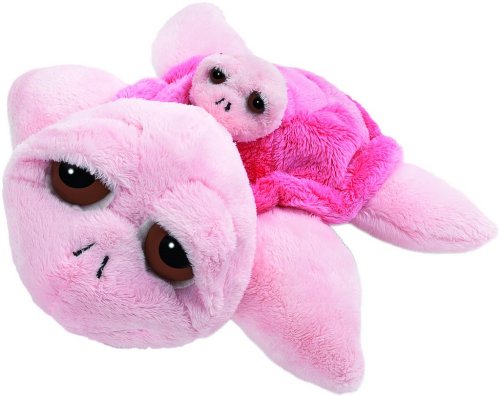 Suki 10027 Stofftier Schildkröte Coral Mama mit Baby, 30 cm, rosa