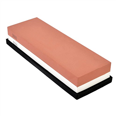 IDEALEBEN Wetzstein Schleifstein mit zweiseitige Körnung 3000/8000 mit Anti-Rutsch Silikon Halterung - 2
