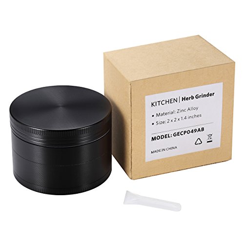 iKich Premium Pollen Grinder Crusher für Tabak,Spice,Kräuter,Gewürze, 2.0 Inches, 4-teiliges Set, Schwarz - 8