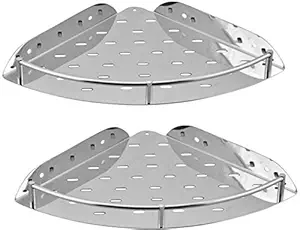 JPS (tm) Super Stainless Steel Multipurpose Corner Shelf Pack of 2 (Silver)