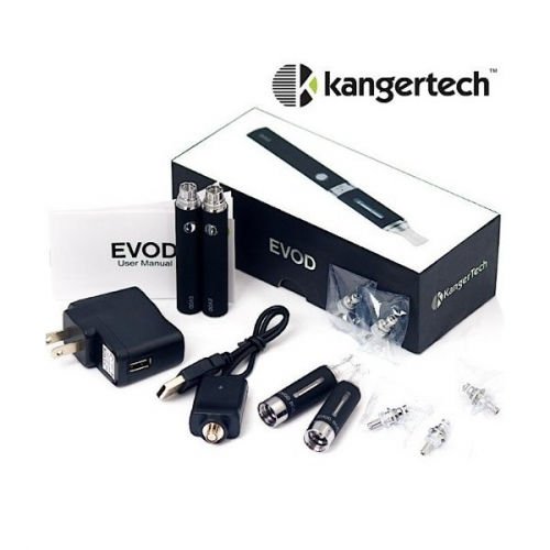 Kangertech Evod Twin pack Starter Kit in 8 Colours! Genuine Kanger Tech Full Kit (Black)