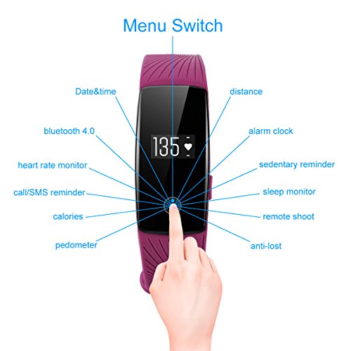 DIGGRO ID107 – Fitness Armband mit Herzfrequenz Sensor (OLED Display, Smart Armband Fitness Tracker mit Pulsmesser Aktivitätstracker Schrittzähler Schlafanalyse Kalorienzähler für ios Android) - 5