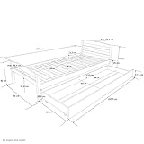 Homestyle4u Funktionsbett Holzbett Kinderbett Jugendbett 90×200 weiß Bettkasten Einzelbett - 8