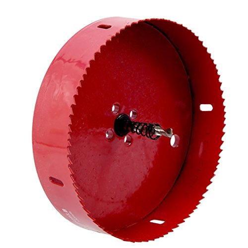Lochsaege – TOOGOO(R) Spiralbohrer mit Dreikantschaft und Lochsaege, Bimetall, 150 mm Rot - 4