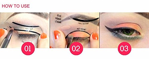 NALATI 2PCs Schablonen für perfekte Katze Eyeliner und Smokey Augen Make-up Werkzeug – weich - 2