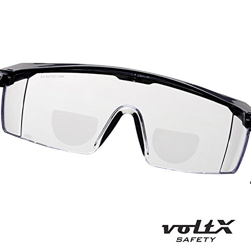 voltX ‚Classic‘ farblose Bifokalschutzbrille (+1,5 Dioptrie) mit Sicherheitskordel CE EN166F zertifiziert - 8