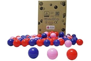 Bällebad24 - 200 bolas para piscina de bolas, mezcla de color rojo, rosa y lila, calidad de juego, certificado TÜV probado