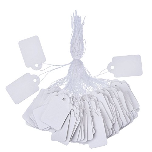 Etiquetas de Precio Etiquetas Blancas para Marcar Precio con Hilo Colgante  500 Paquetes  35 x 22 mm