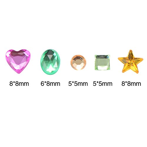 Outus 500 Stück 5 bis 8 mm Acryl Handwerk Schmuck Strass Edelstein Verzierung, Verschiedene Farben - 2