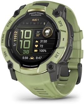 Garmin Instinct 3, Smartwatch, 50mm, Display AMOLED 1,3", Lunetta in metallo, 10ATM, GPS Multi-band, Torcia LED, 90+ App per lo Sport, GarminPay, Connect IQ, Autonomia 24 giorni, Fern Green