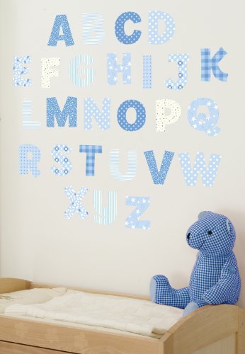 Alphabet Wall Stickers Upper and Lower Case - Blue Collection