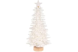 Ideen mit Herz Sapin de Noël en feutre à assembler - Kit de bricolage - Décoration de Noël (blanc, 26 cm)