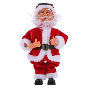 Christmas Electric Toy Santa Figure: Christmas Musical Doll Xmas Plush Toy Santa Singing Music Box for Kids