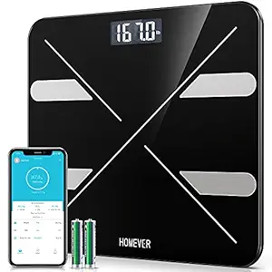 QONETIC Thick Tempered Glass and LCD Display Electronic Digital Personal Bathroom Health Weighing Scale for Human Body Weight (Black)