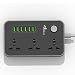 Produktbild HULKER Mehrfachsteckdose, Steckdosenadapter überspannungsschutz 3 fach/Steckdosen 6 USB -Anschlüsse, Adapterstecker mit Spannungsschutz,Erweiterungskabel im Gehäuse verstaut(Europä-Plug)