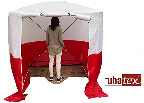 tente de montage, tente de construction, rouge/ blanc