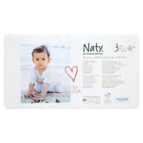 Naty by Nature Babycare Size 3 (4-9 kg or 9-20 lbs) Midi Nappies - 1 x Pack of 52 (52 Nappies)