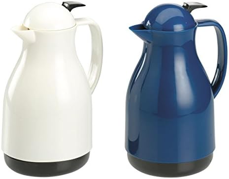 Axentia Plastic, Thermal Coffee Carafe with Insulating Glass Insert and One-Hand Automatic Pouring - Insulated Coffee Jug 1.0L