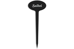 GRAVURZEILE Pflanzenschilder mit Gravur - Salbei - Stilvolle Kräuterschilder aus schwarzem Acryl für den Garten - Kräuterstecker geeignet für Beet & Kräutergarten - Farbe: Salbei