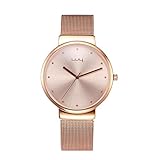 Herrenuhren,Paar Uhren Mode Bohrer Paar Uhren Mesh Gürtel Wasserdichte Uhr Für Studenten Rose Gold - Weiblich