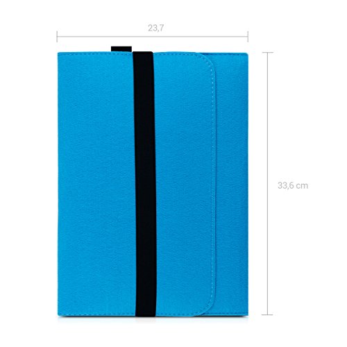 kwmobile Laptoptasche Filz Sleeve für 11″ 11,6″ Laptop / Tablet – Notebook Tasche Schutzhülle Laptop Case Hülle in Blau mit Innentaschen Innenmaße: ca. 31,5 x 25 cm - 2