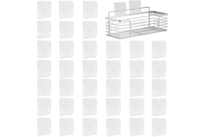 JINSION 36 Piezas Ganchos Adhesivos Extra Fuertes, Ganchos Grandes Transparentes, Gancho Multiusos Reutilizables, Ganchos Impermeables para Cocina Baño Pared