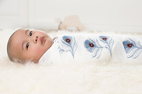 aden + anais 8948G Silky Soft Single Swaddle Mela – Peacock - 4