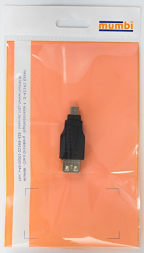 mumbi Adapter Mini USB auf USB Stecker – Adapter USB-A Buchse auf mini USB 5 pol / Stecker - 5
