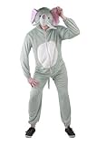 Foxxeo 10005 | Elefanten Kostüm für Damen und Herren, Tierkostüm | Gr. S, M, L, XL, XXL,XXXL, XXXXL, Größe:XL, Tiere:Elefant