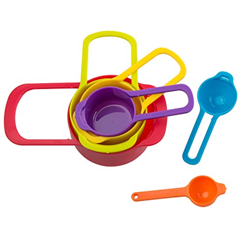 ZeWoo Messlöffel Messbecher Set, Kunststoff Löffel, 6 Stück (Farbe + Größe) - 6