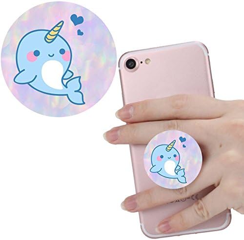 Expanding Stand and Grip for Smart phones and Tablets,pop Multi-function Mounts and Mount cellular phone Holder socket Collapsible White blue unicorn Love heart