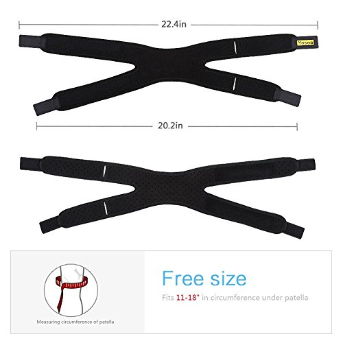 Knee Strap,Patella Bandage Kniegurt Einstellbare Knieschutz für Laufen, Springen, Basketball, Outdoor Sport oder Knie Schmerzlinderung, 11“ – 16“, Schwarz - 9