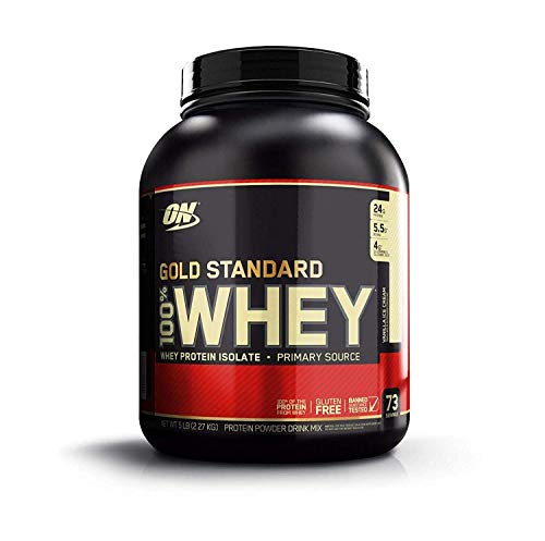 Optimum Nutrition ON Gold Standard 100% Whey Protéine Isolate en Poudre, Proteines Musculation Prise de Masse, Vanille Crème Glacée, 73 portions, 2.27kg
