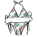 Produktbild Hoklcvd Women Sexy Swimwear Set Red and Green Apples Pattern Tie Side Padding Bathing Swimsuit