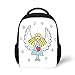 Produktbild Kids School Backpack Xmas,Cute Little Girl with Wings Red Heart Stars Angel Blessing Heaven Holiday Decorative,Black White Pale Blue Plain Bookbag Travel Daypack