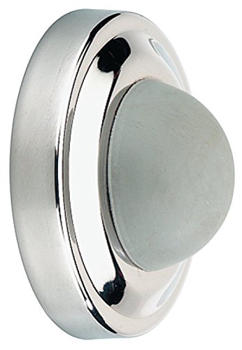 Juva pared puerta de búfer de acero inoxidable mate para puerta tope de goma búfer redondo - Modelo h9852, profundidad: 27 mm, 1 piezas, incluye material de fijación