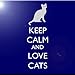 Produktbild Rikki Knight rk-6intilec-1851 15,2 x 15,2 cm Keep Calm & Love Katzen blau Farbe design Keramik Art Tile