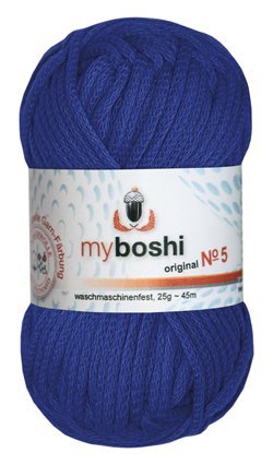 Myboshi No. 5, Farbe 559 saphir, 25g Knäuel, Sommerwolle, häkeln, Seelengarn, 57% Baumwolle und 43% Polyamid, Trendwolle, Häkel- & Strickgarn